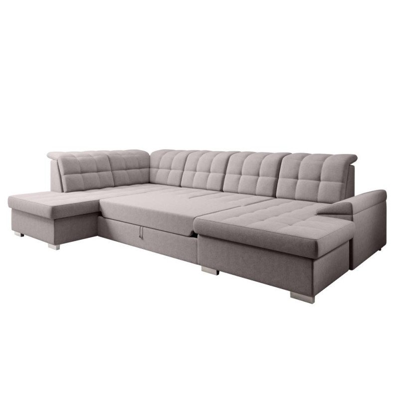 Rozkladacia sedacia súprava, sivobéžová Taupe, ľavá, OREO U