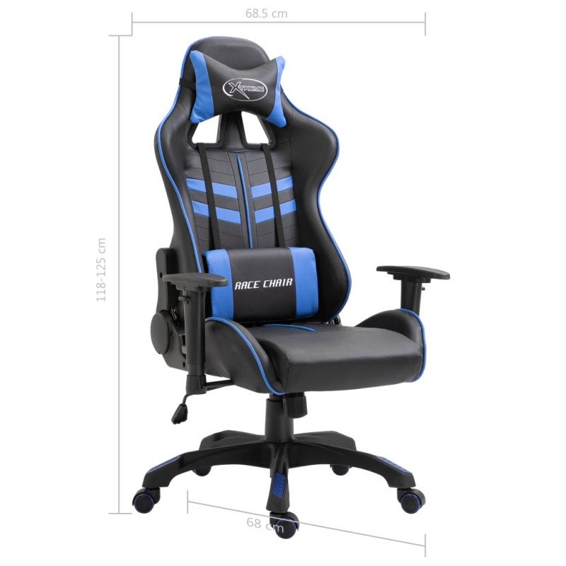 vidaXL Herná stolička, modrá, umelá koža