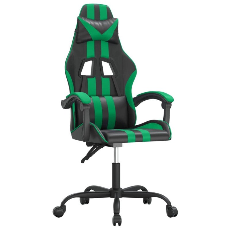 vidaXL Herná stolička čierna a zelená umelá koža