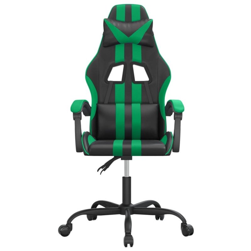 vidaXL Herná stolička čierna a zelená umelá koža