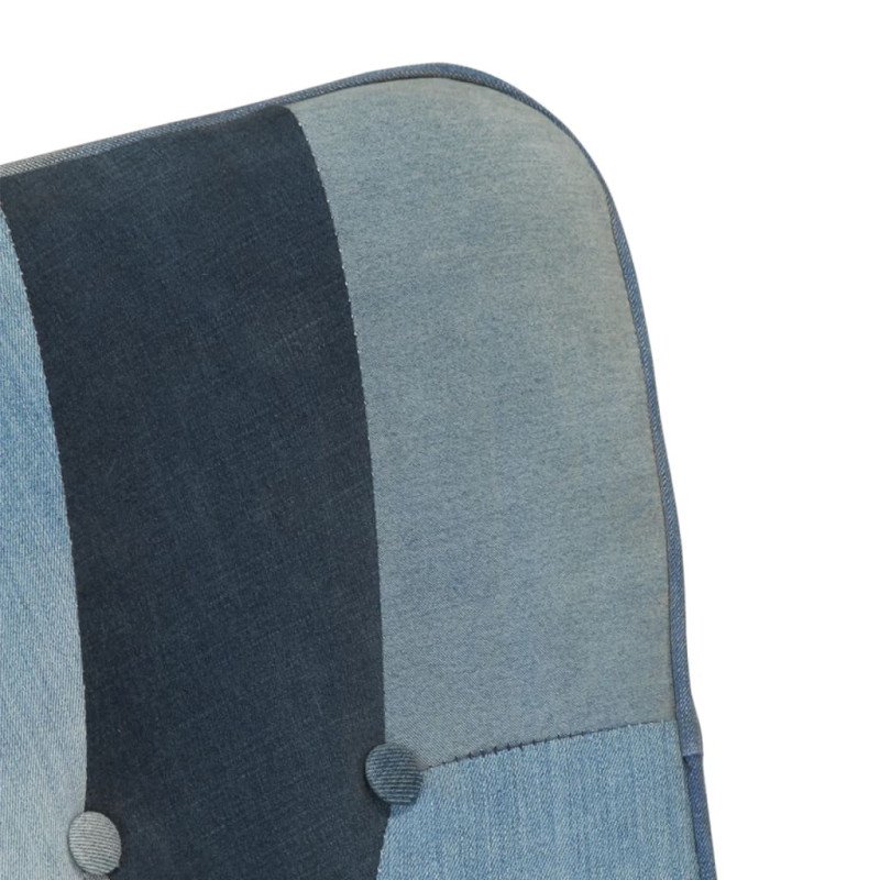 vidaXL Hojdacie kreslo modrá denim patchwork plátno