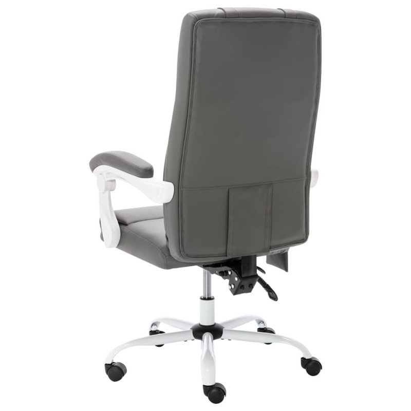 vidaXL Masážne kancelárske kreslo sivé umelá koža