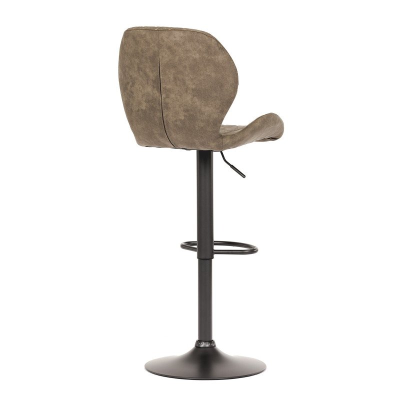 Autronic - Židle barová, hnědá COWBOY látka, černá podnož - AUB-431 BR3
