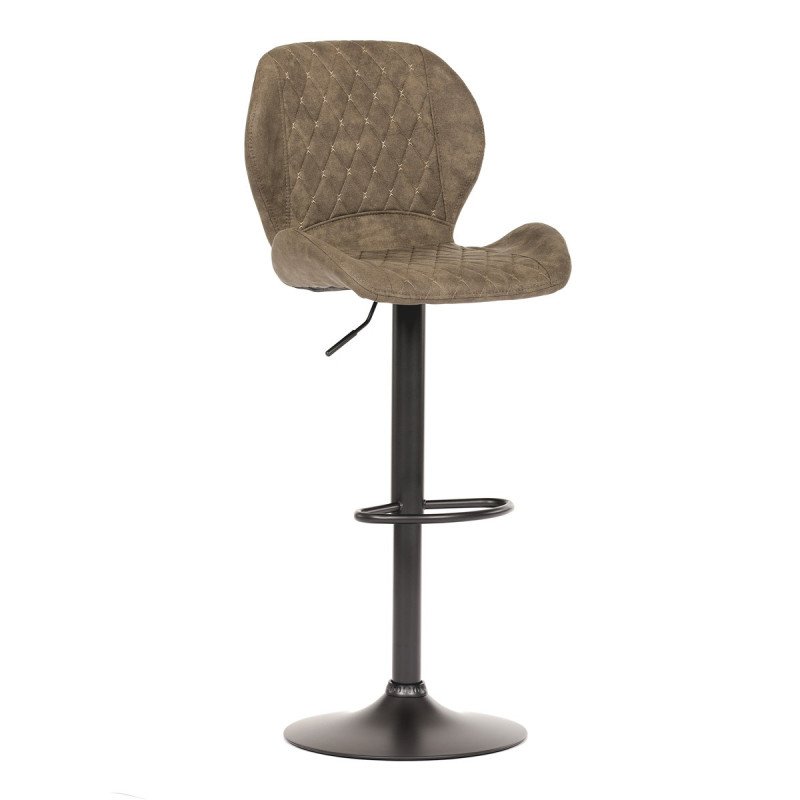 Autronic - Židle barová, hnědá COWBOY látka, černá podnož - AUB-431 BR3