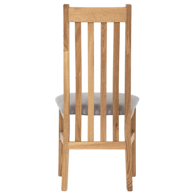 Autronic - Drevená jedálenská stolička, poťah strieborná látka, masív dub, prírodný odtieň - C-2100 SIL2