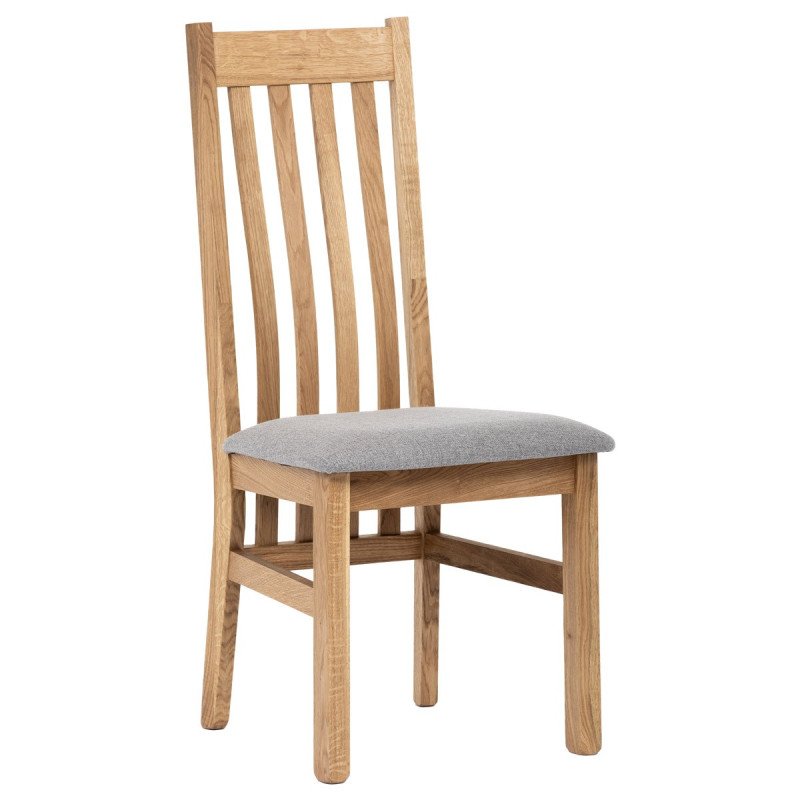 Autronic - Drevená jedálenská stolička, poťah strieborná látka, masív dub, prírodný odtieň - C-2100 SIL2