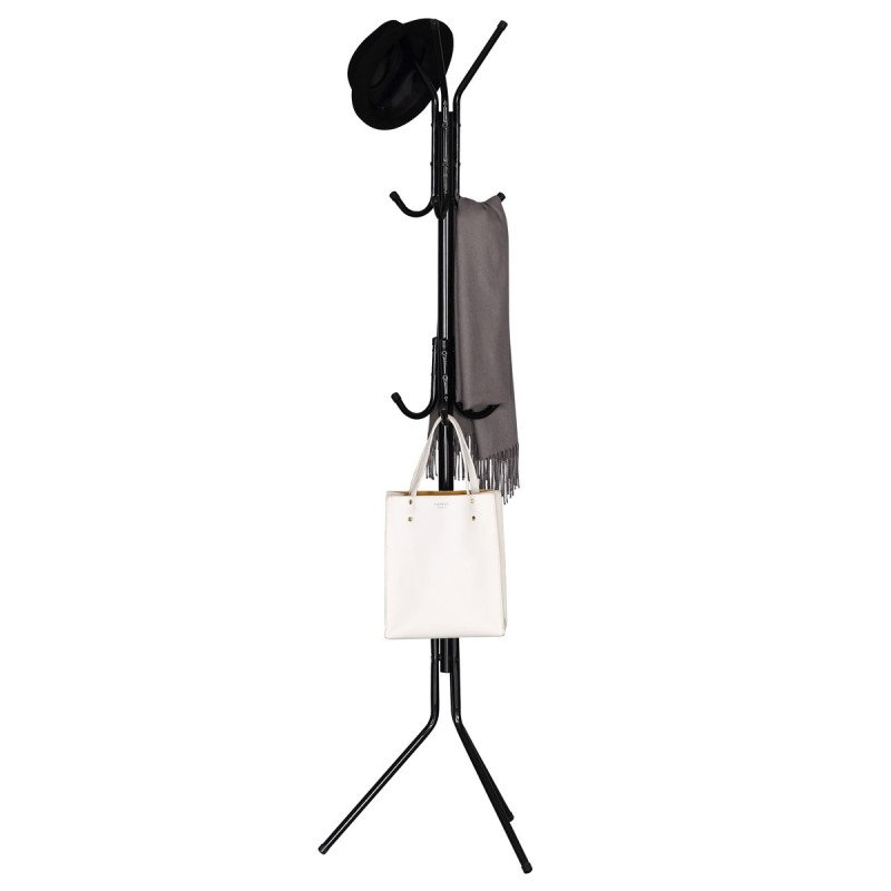 Autronic - Věšák stojanový, výška 170,5 cm, kovová konstrukce, černý lak, nosnost 6 kg - GD-101 BK