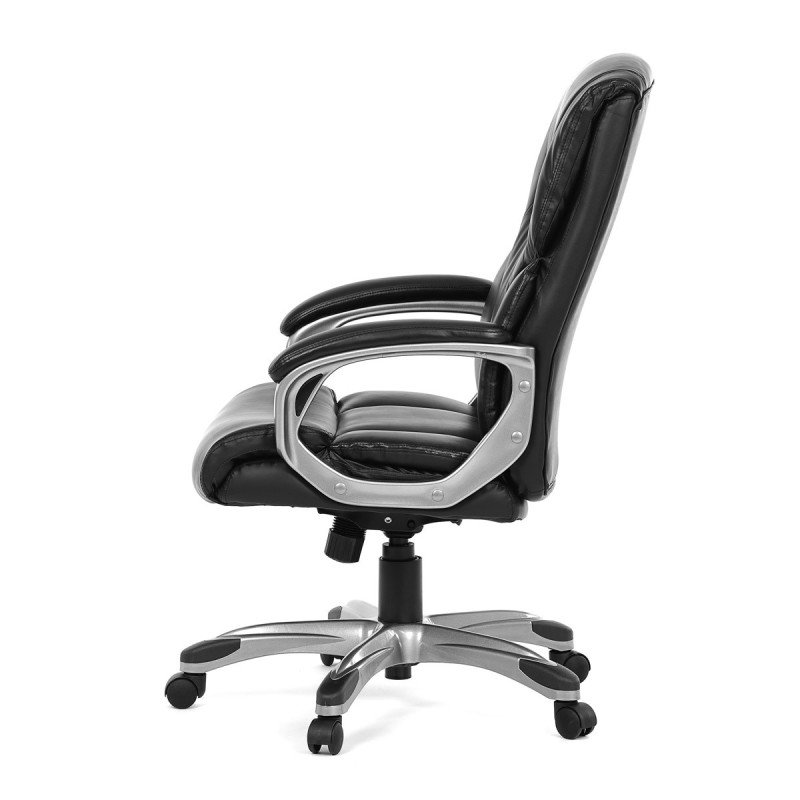 Autronic - Kancelářské křeslo, černá ekokůže, plastový kříž,  houpací mechanismus - KA-N829 BK