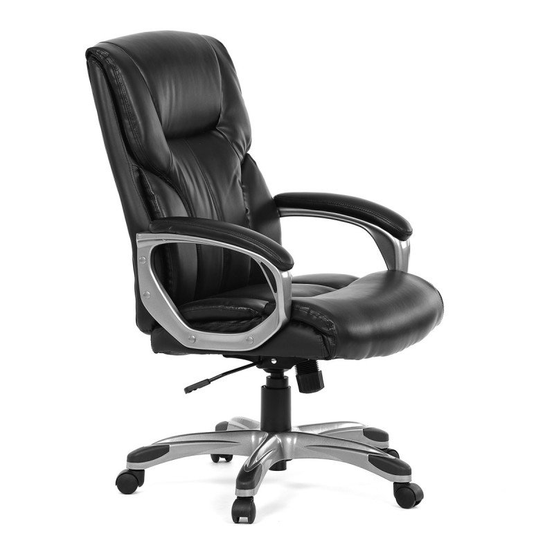 Autronic - Kancelářské křeslo, černá ekokůže, plastový kříž,  houpací mechanismus - KA-N829 BK