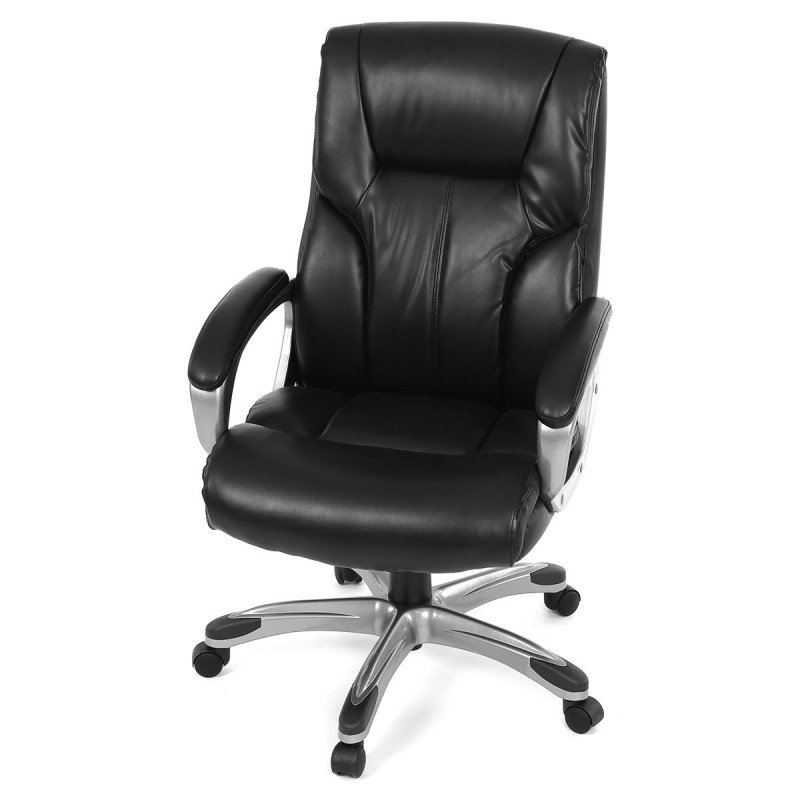 Autronic - Kancelářské křeslo, černá ekokůže, plastový kříž,  houpací mechanismus - KA-N829 BK