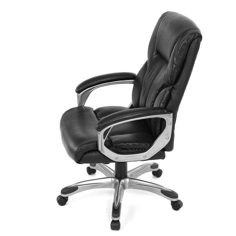 Autronic - Kancelářské křeslo, černá ekokůže, plastový kříž,  houpací mechanismus - KA-N829 BK