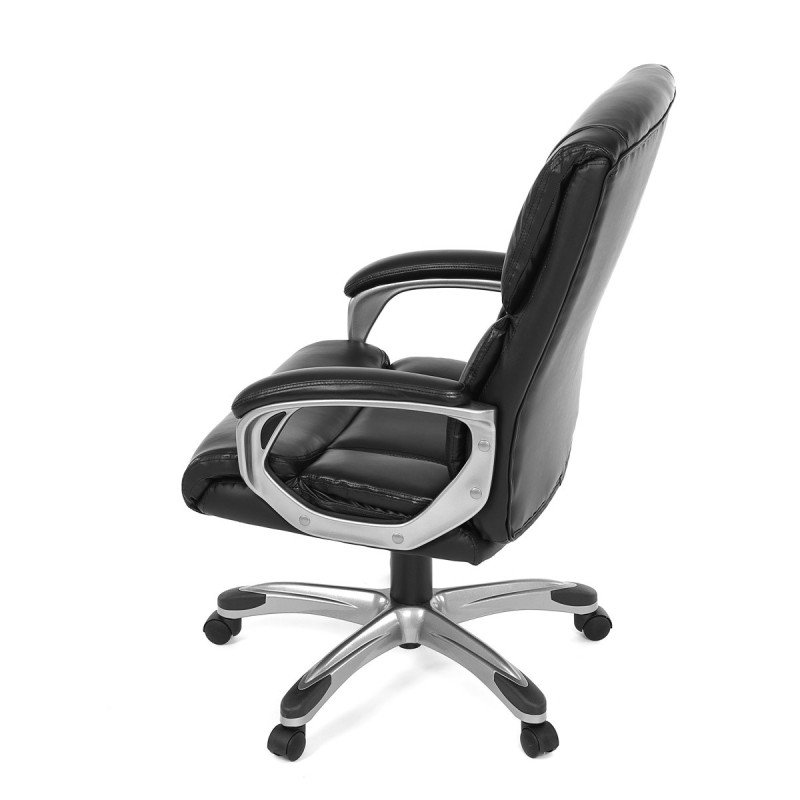 Autronic - Kancelářské křeslo, černá ekokůže, plastový kříž,  houpací mechanismus - KA-N829 BK