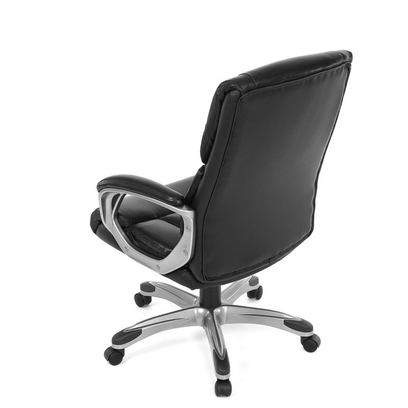 Autronic - Kancelářské křeslo, černá ekokůže, plastový kříž,  houpací mechanismus - KA-N829 BK