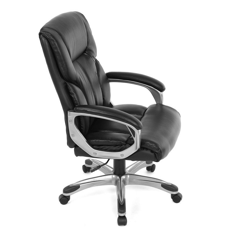 Autronic - Kancelářské křeslo, černá ekokůže, plastový kříž,  houpací mechanismus - KA-N829 BK