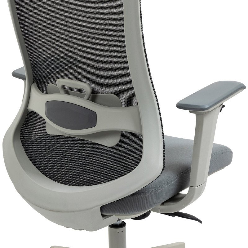 Autronic - Kancelářská židle, šedý plast, šedá průžná látka a mesh, 4D područky, kolečka pro tvrdé podlahy, multi