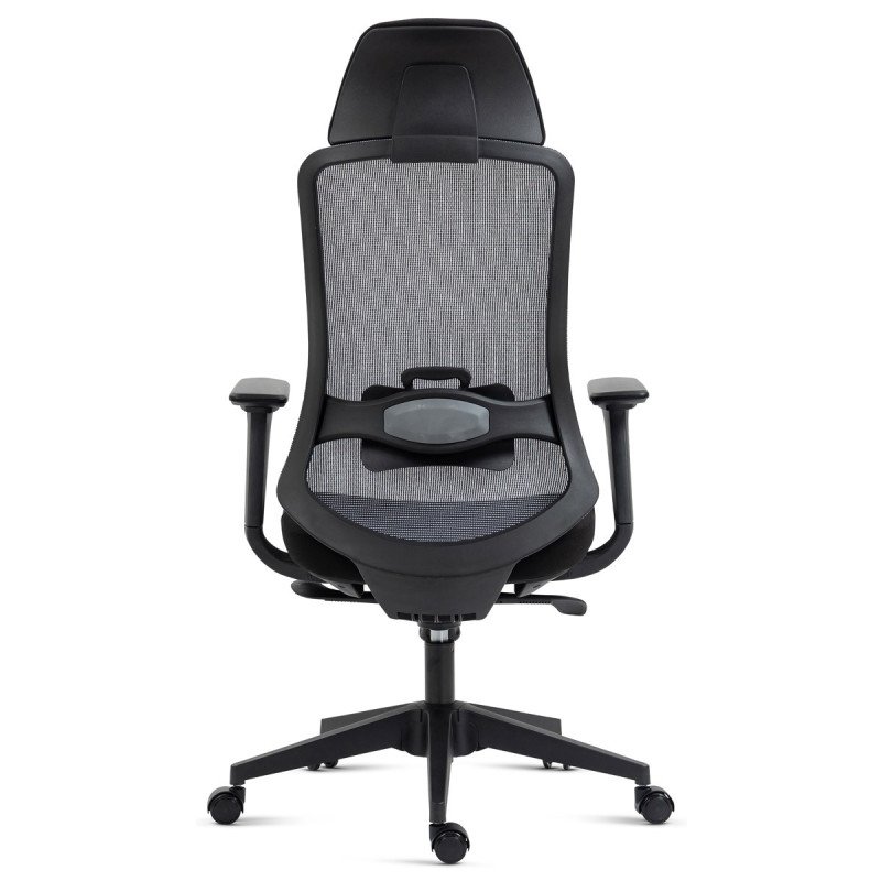 Autronic - Kancelářská židle, černý plast, černá látka, 4D područky, kolečka pro tvrdé povrchy, houpací mechanika s