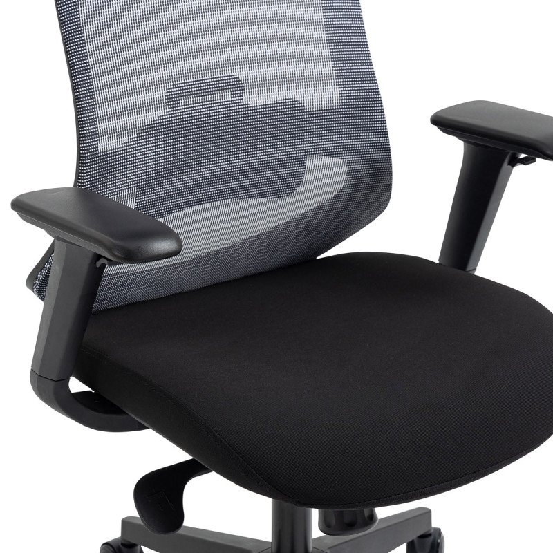 Autronic - Kancelářská židle, černý plast, černá látka, 4D područky, kolečka pro tvrdé povrchy, houpací mechanika s
