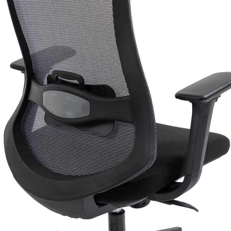 Autronic - Kancelářská židle, černý plast, černá látka, 4D područky, kolečka pro tvrdé povrchy, houpací mechanika s