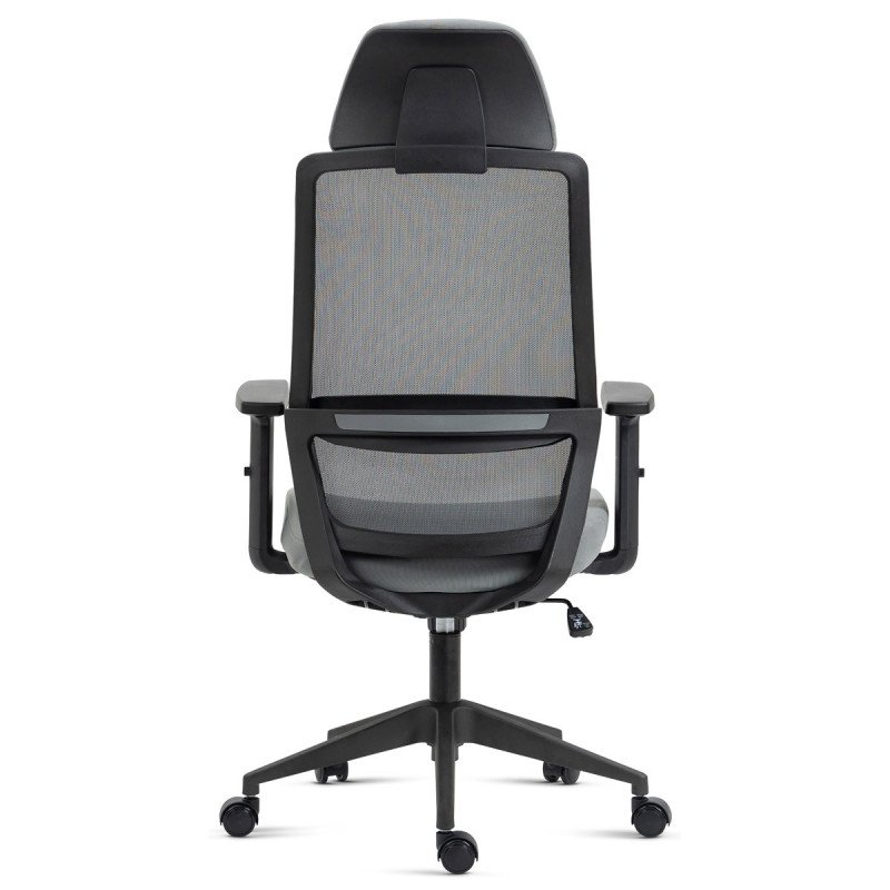 Autronic - Kancelářská židle, černý plast, šedá látka, 4D područky, kolečka pro tvrdé podlahy - KA-V324 GREY