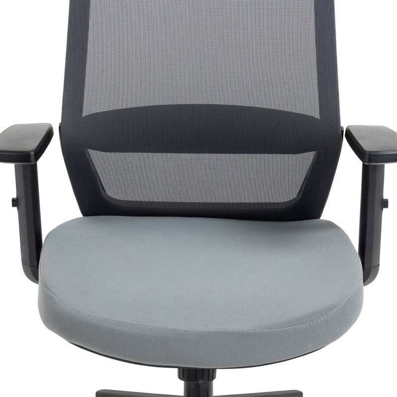 Autronic - Kancelářská židle, černý plast, šedá látka, 4D područky, kolečka pro tvrdé podlahy - KA-V324 GREY