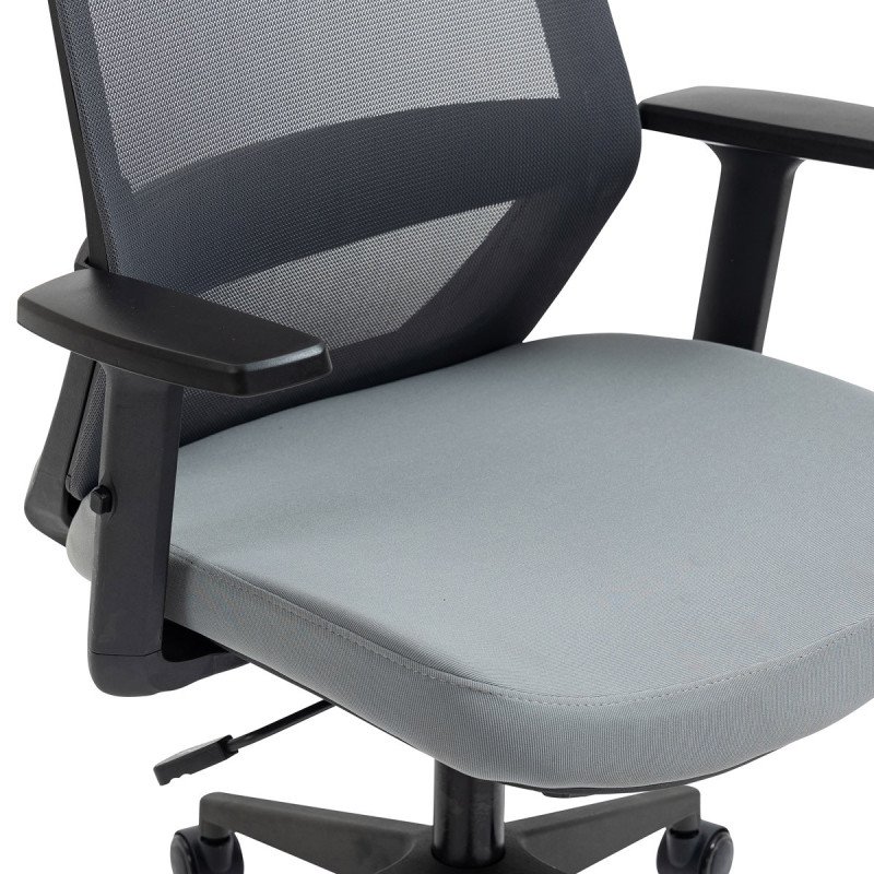 Autronic - Kancelářská židle, černý plast, šedá látka, 4D područky, kolečka pro tvrdé podlahy - KA-V324 GREY