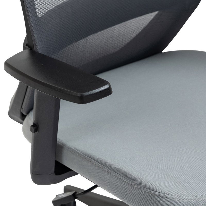 Autronic - Kancelářská židle, černý plast, šedá látka, 4D područky, kolečka pro tvrdé podlahy - KA-V324 GREY