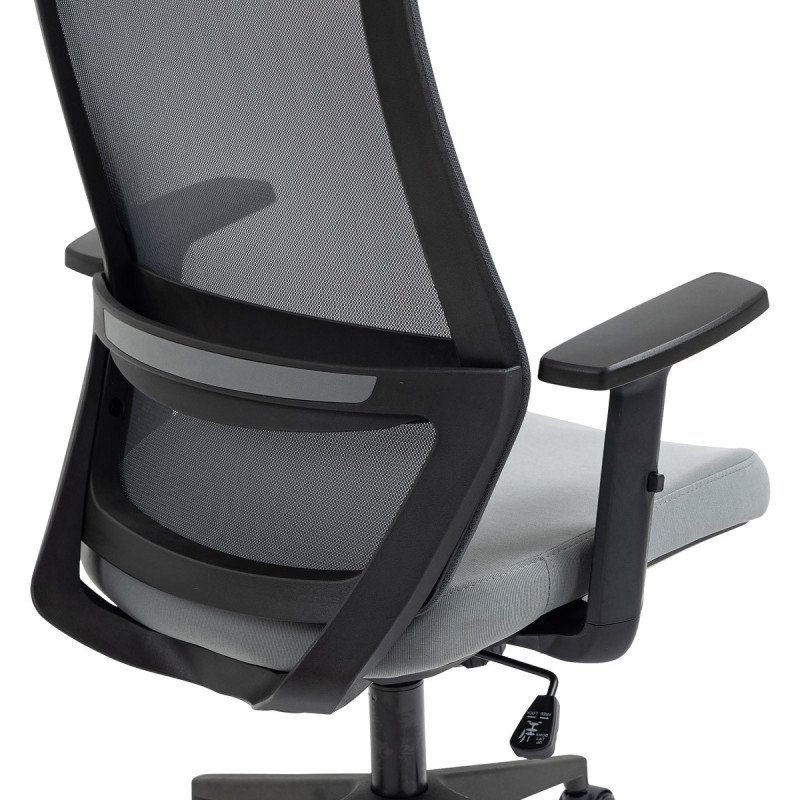 Autronic - Kancelářská židle, černý plast, šedá látka, 4D područky, kolečka pro tvrdé podlahy - KA-V324 GREY