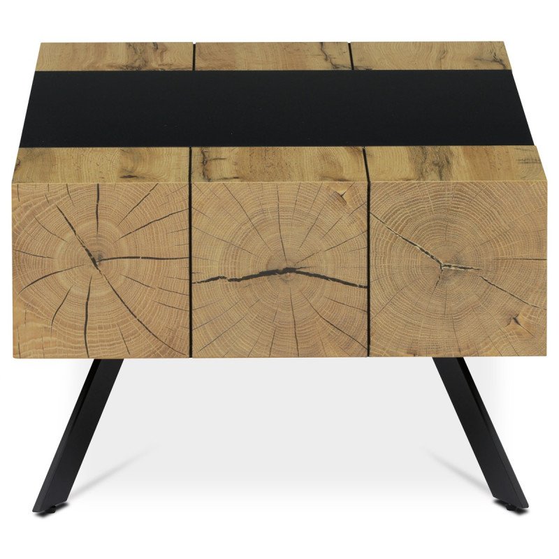 Autronic - Stůl konferenční, MDF 3D dekor divoký dub a černá. - AHG-649 OAK