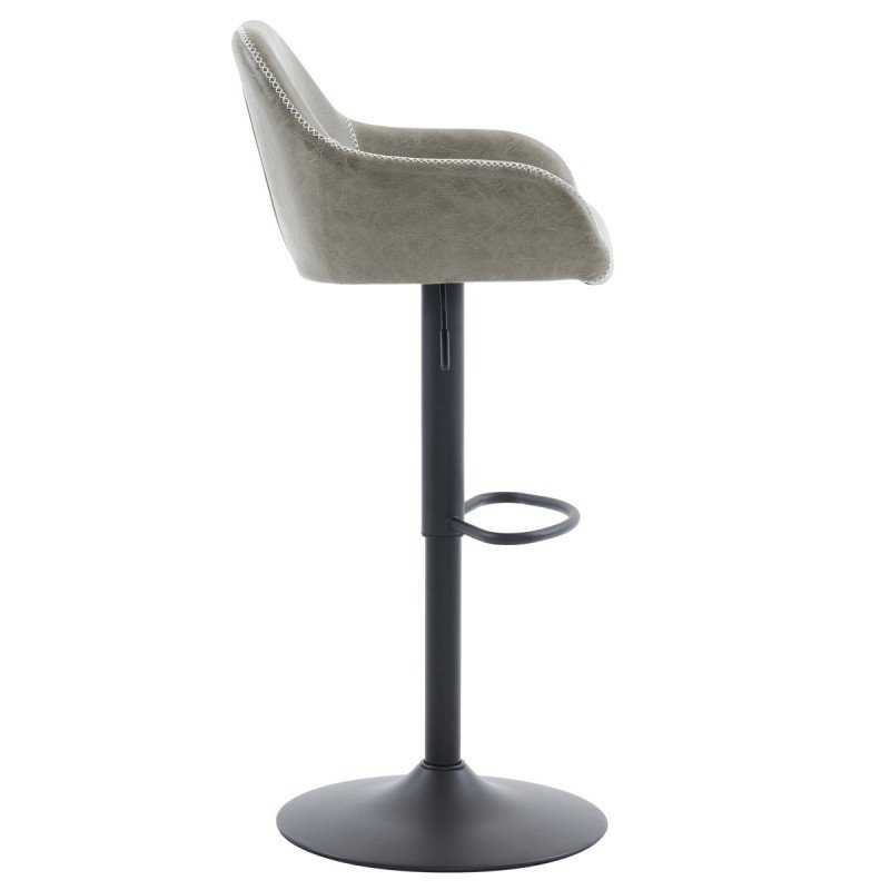 Autronic - Židle barová, potah šedá látka v dekoru vintage kůže, chromová podnož - AUB-716 GREY3