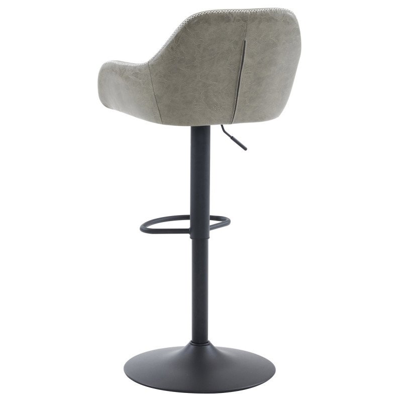 Autronic - Židle barová, potah šedá látka v dekoru vintage kůže, chromová podnož - AUB-716 GREY3