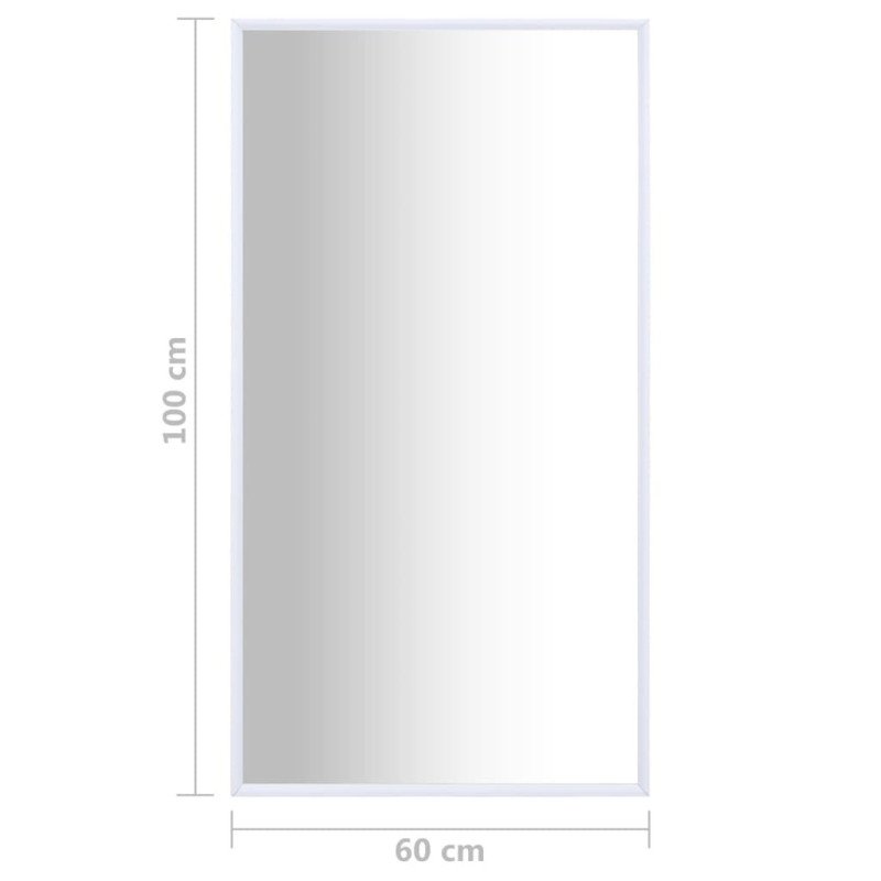 vidaXL Zrkadlo biele 100x60 cm