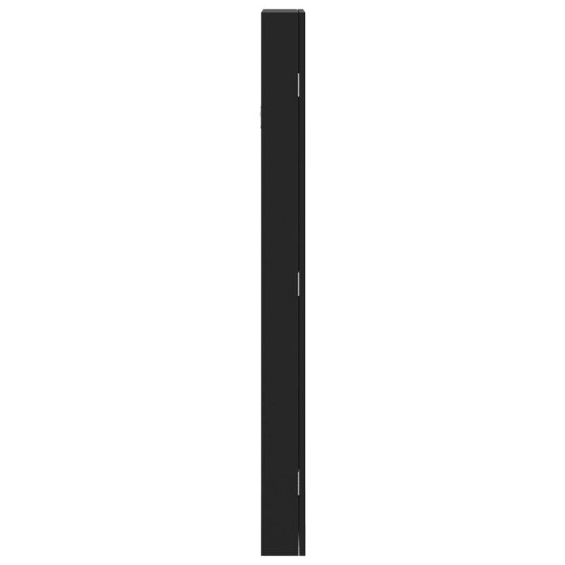 vidaXL Zrkadlová skrinka na šperky nástenná čierna 30x8,5x106 cm
