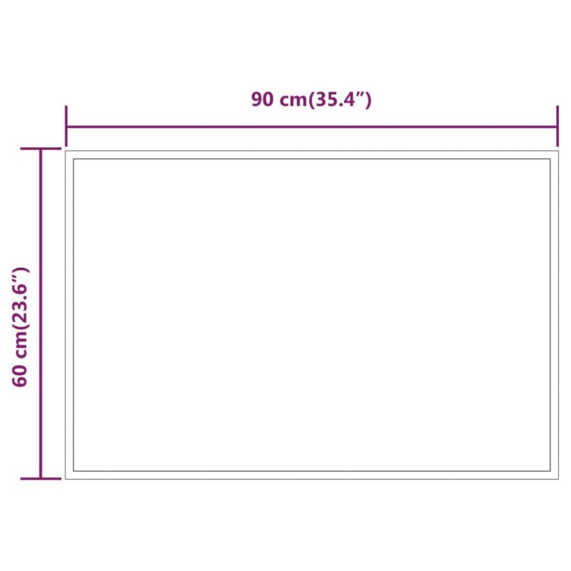 vidaXL LED kúpeľňové zrkadlo 90x60 cm