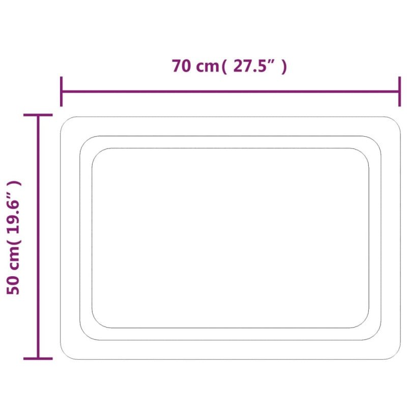 vidaXL LED kúpeľňové zrkadlo 50x70 cm