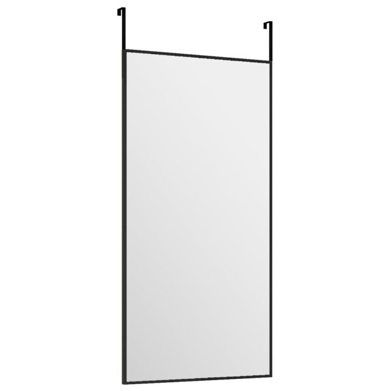 vidaXL Zrkadlo na dvere čierne 30x60 cm sklo a hliník