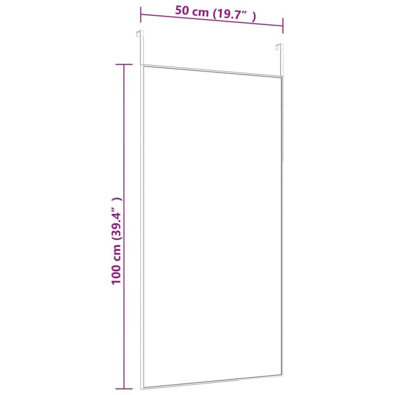 vidaXL Zrkadlo na dvere zlaté 50x100 cm sklo a hliník