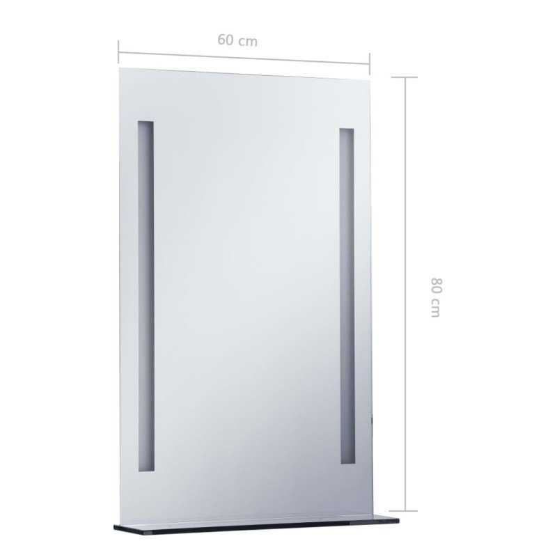 vidaXL Kúpeľňové LED nástenné zrkadlo s poličkou 60x80 cm