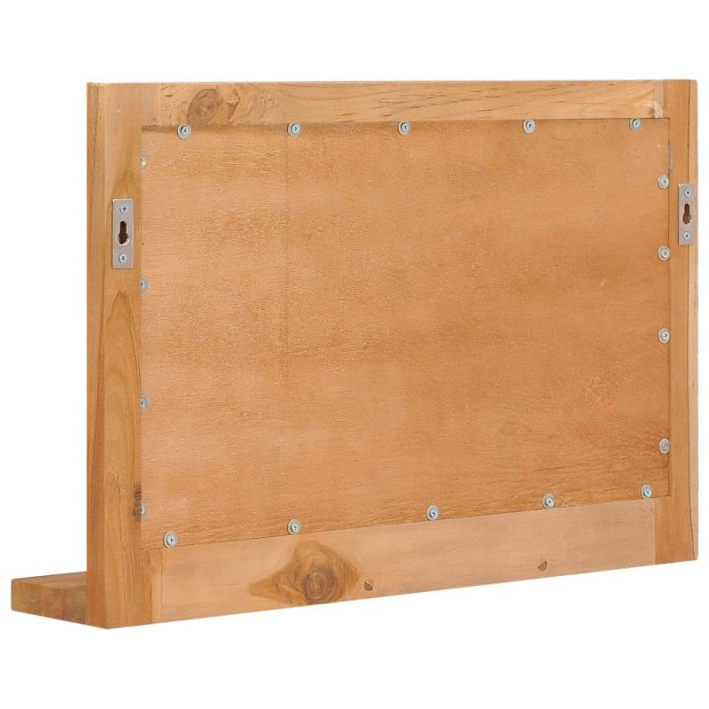 vidaXL Nástenné zrkadlo s poličkou 60x12x40 cm masívne teakové sklo