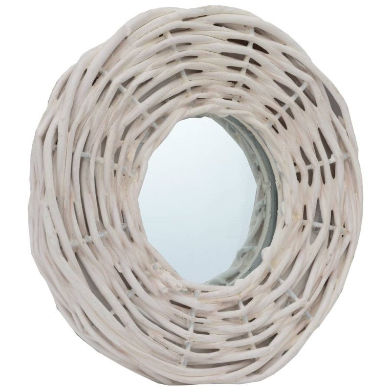 vidaXL Zrkadlá 3 ks, biele 15 cm, prútie