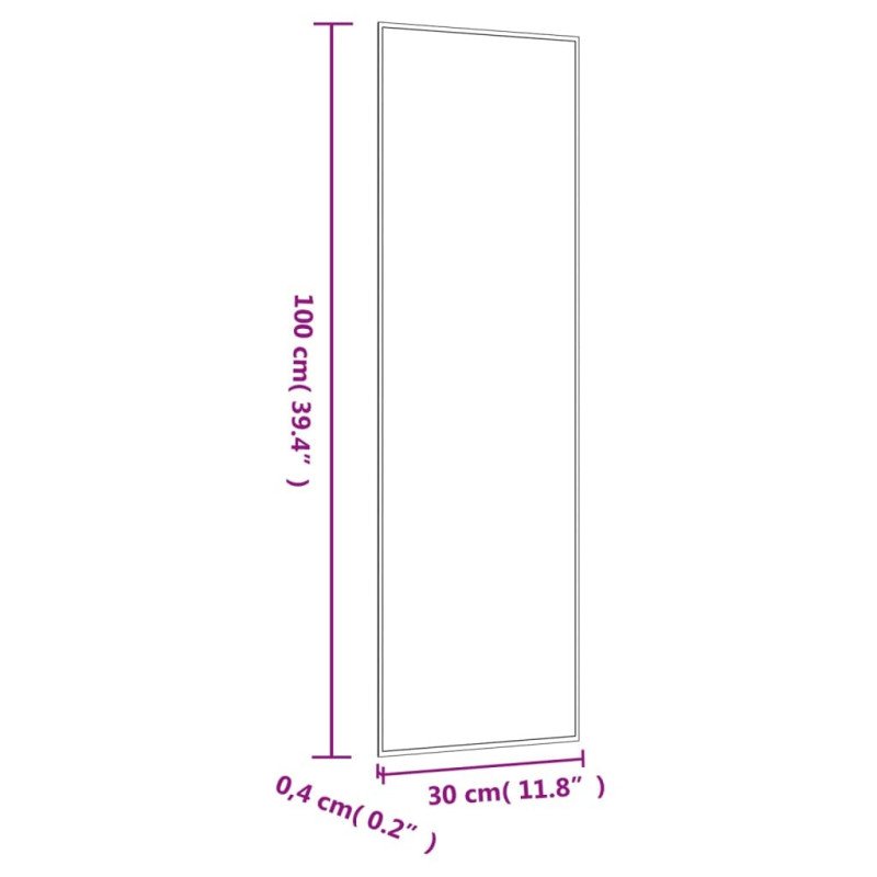 vidaXL Nástenné zrkadlo 30x100 cm sklo obdĺžnik