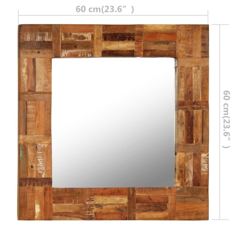 vidaXL Nástenné zrkadlo, recyklovaný masív 60x60 cm