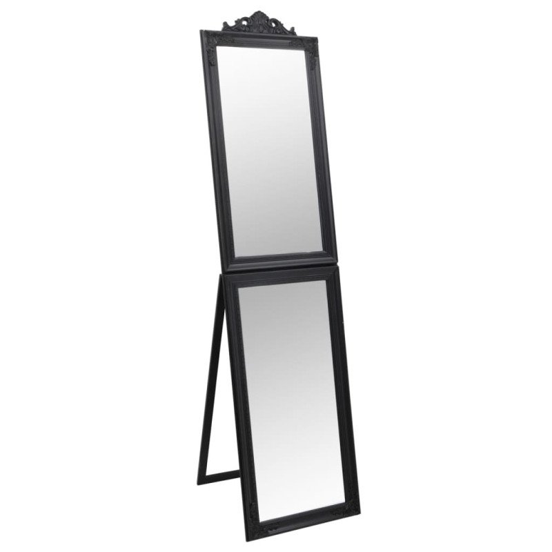 vidaXL Voľne stojace zrkadlo čierne 50x200 cm