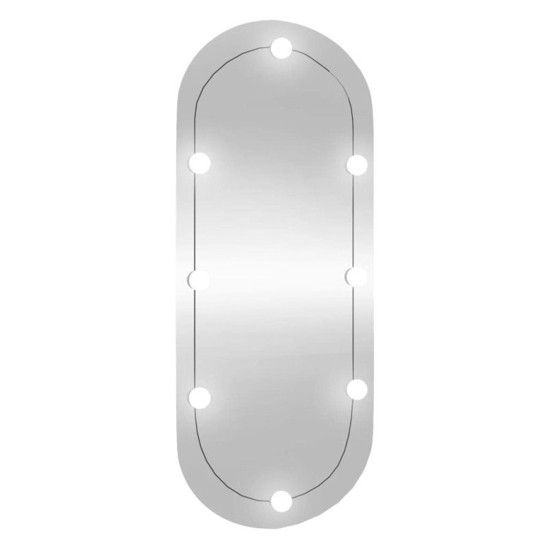vidaXL Nástenné zrkadlo s LED svetlami 25x60 cm sklo oválne