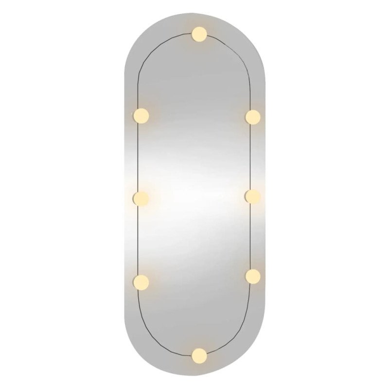 vidaXL Nástenné zrkadlo s LED svetlami 25x60 cm sklo oválne