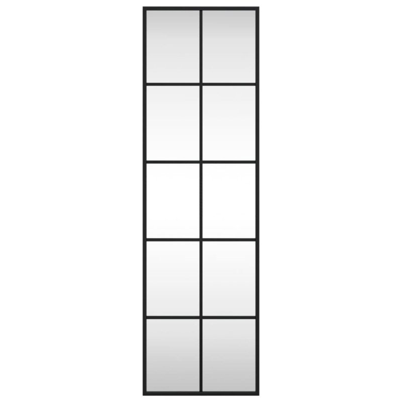 vidaXL Nástenné zrkadlo čierne 30x100 cm obdĺžnikové železné