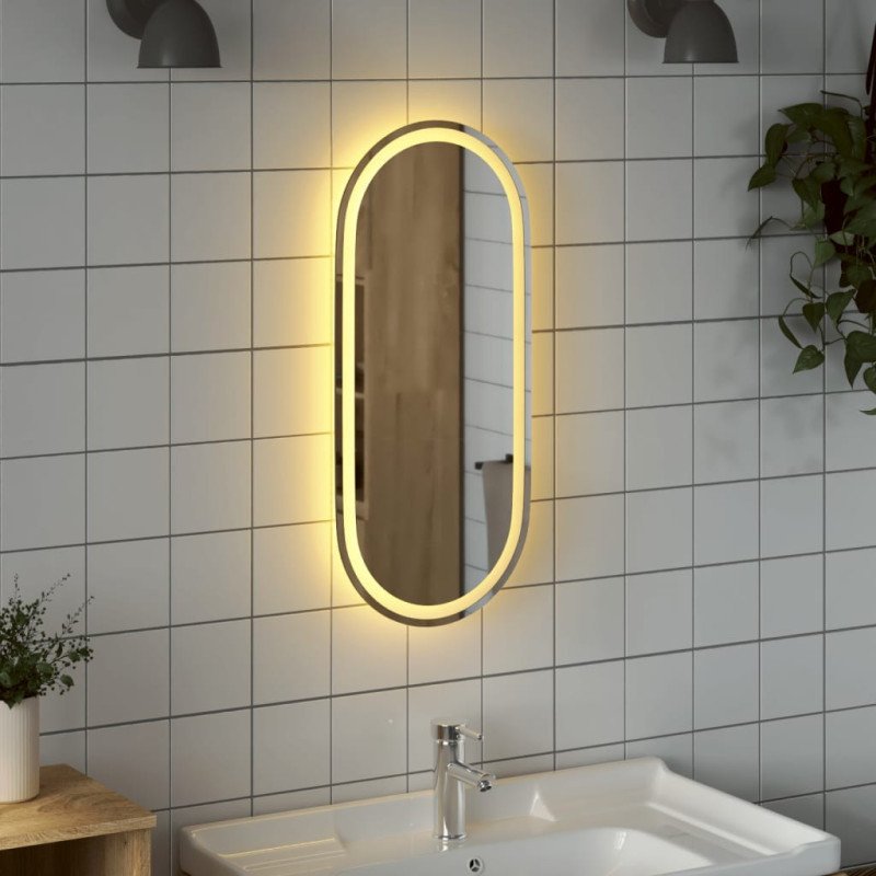 vidaXL LED kúpeľňové zrkadlo 80x35 cm oválne
