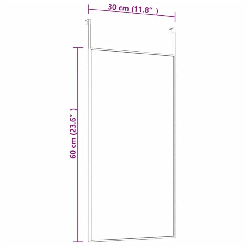 vidaXL Zrkadlo na dvere zlaté 30x60 cm sklo a hliník