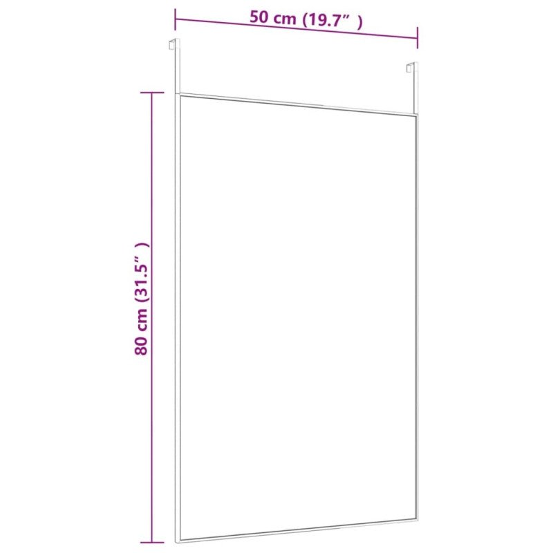 vidaXL Zrkadlo na dvere čierne 50x80 cm sklo a hliník