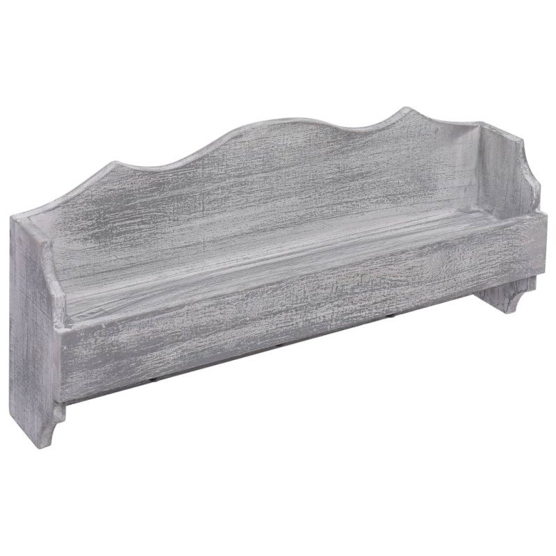 vidaXL Nástenný vešiak sivý 50x10x23 cm drevený