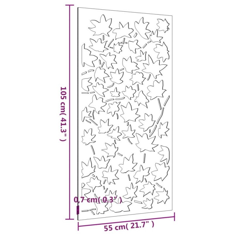 vidaXL Záhradná dekorácia 105x55 cm, cortenová oceľ, javorový list